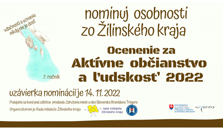 Ocenenie za aktívne občianstvo a ľudskosť 2022 v Žilinskom kraji